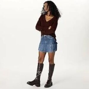 The Drop Kennedy Pull-On Chunky Goth Lug Sole Platform Boot Black sz 8 new